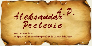 Aleksandar Prelević vizit kartica